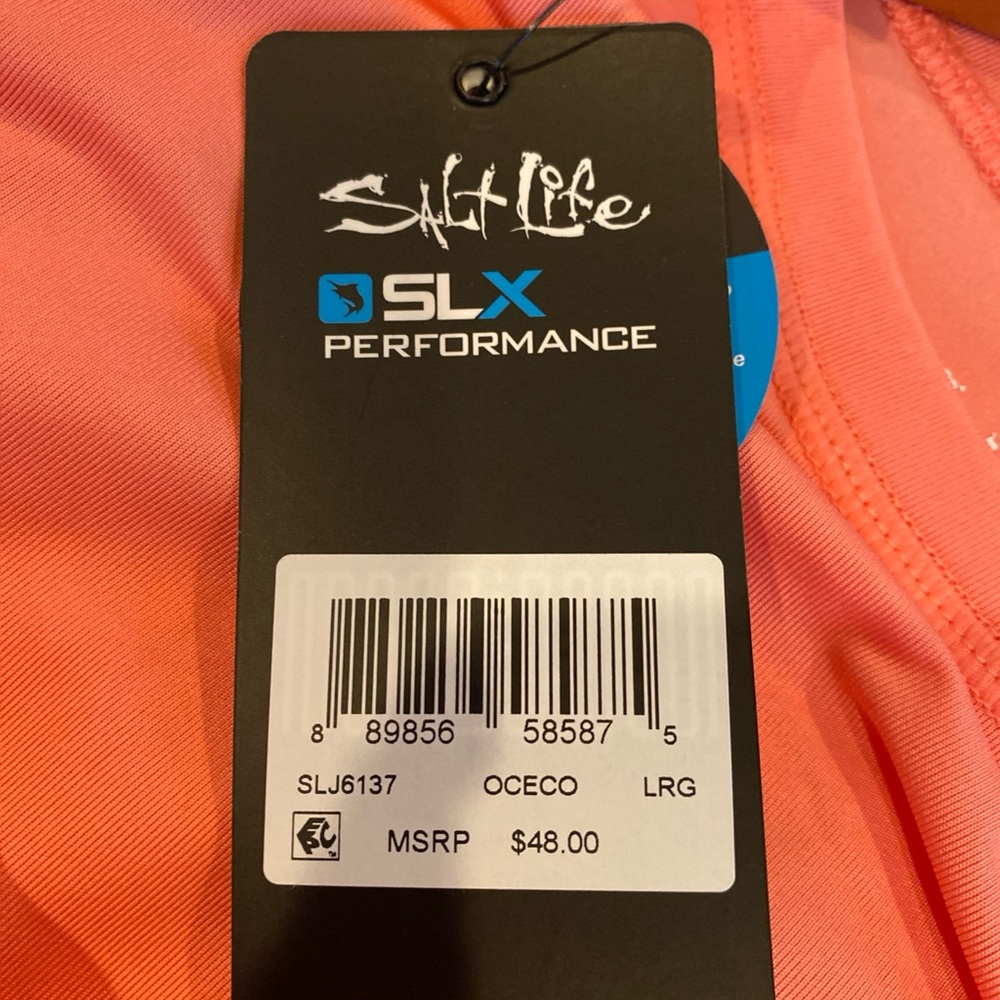 Salt Life Women’s Salmon Live The Salt Life Long Sleeve Performance Shirt NWT - Picture 12 of 12